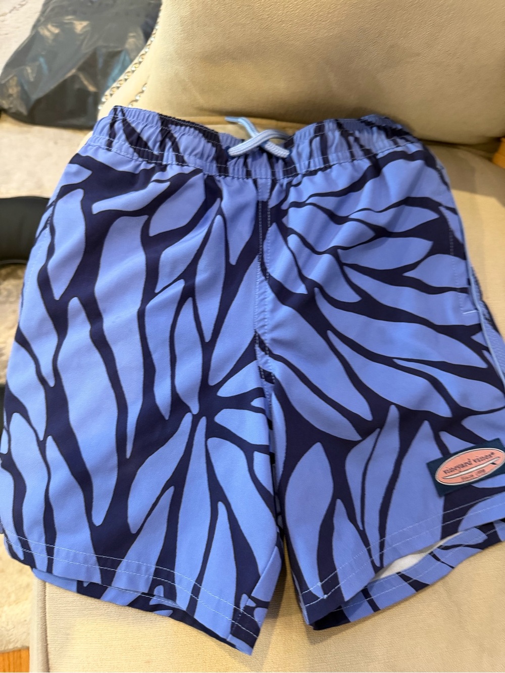Vineyard Vines Light Blue & Navy Printed Swim Shorts